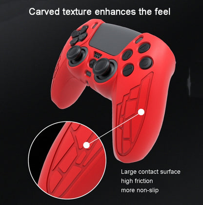 For PS5 Gamepad Silicone Case Non-slip Texture Thickened Protective Cover(Red) - Cases by buy2fix | Online Shopping UK | buy2fix