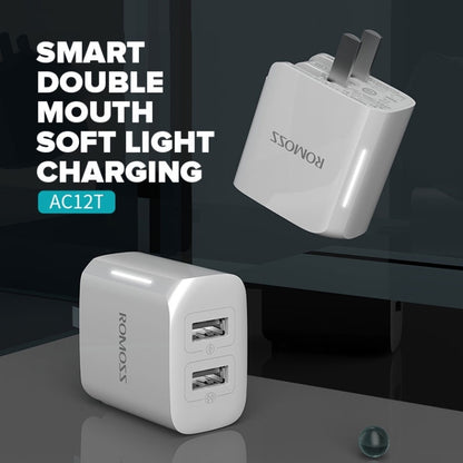 ROMOSS AC12T Foldable With Lamp  10.5W  2.1A Double USB Port Fast Charging Wall Charger,CN Plug - USB Charger by ROMOSS | Online Shopping UK | buy2fix