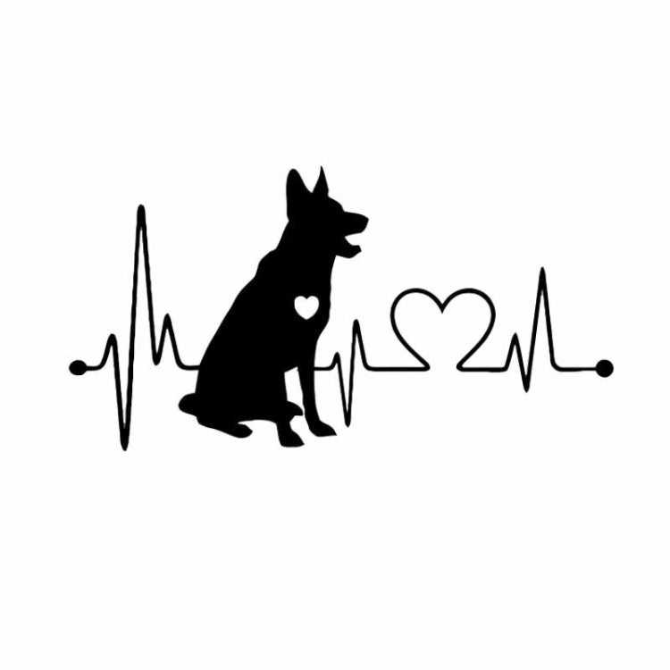 10pcs German Shepherd Cartoon Animal Car Sticker(Black) - Decorative Sticker by buy2fix | Online Shopping UK | buy2fix