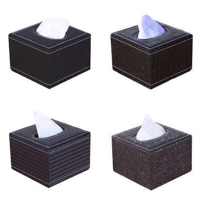 Ancient Pattern Hotel Restaurant Leather Square Paper Box Car Tissue Box - Tissue Boxes by buy2fix | Online Shopping UK | buy2fix