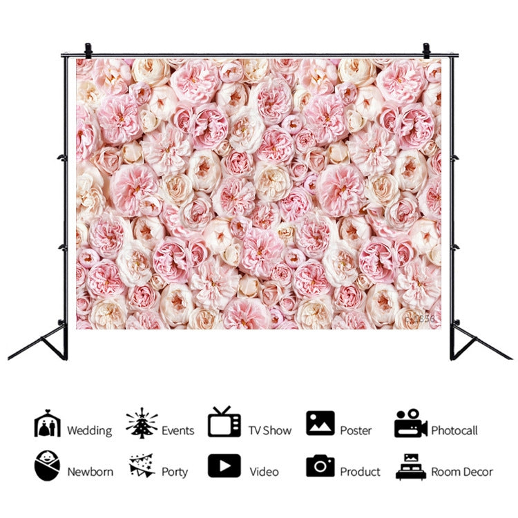 2.1 X 1.5m Festive Photography Backdrop 3D Wedding Flower Wall Hanging Cloth, Style: C-1886 - Valentines Day by buy2fix | Online Shopping UK | buy2fix