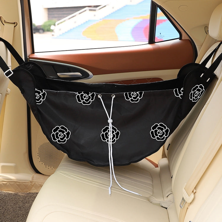 Car Multifunctional Rear Seat Net Pocket Hanging Storage Bag(Black Camellia) - Stowing Tidying by buy2fix | Online Shopping UK | buy2fix