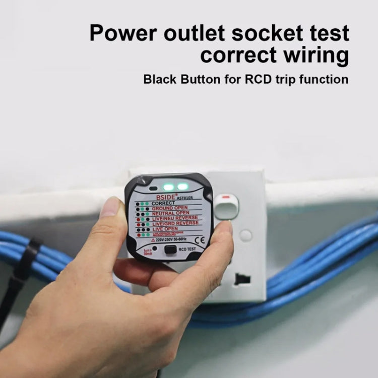 BSIDE AST01 Plug Power Tester Electrical Socket Detector US Plug - Current & Voltage Tester by BSIDE | Online Shopping UK | buy2fix