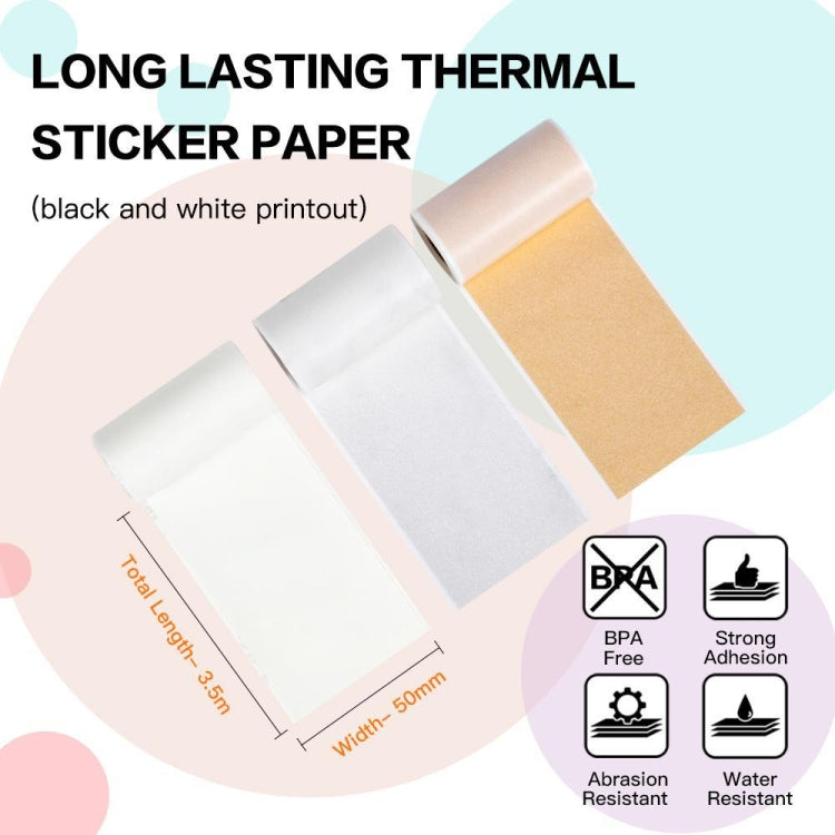 For Phomemo M02 / M02S / M02Pro 3rolls /Pack Transparent / Translucent / Gold Powder Black Letter Thermal Label Printing Paper - Printer Accessories by Phomemo | Online Shopping UK | buy2fix