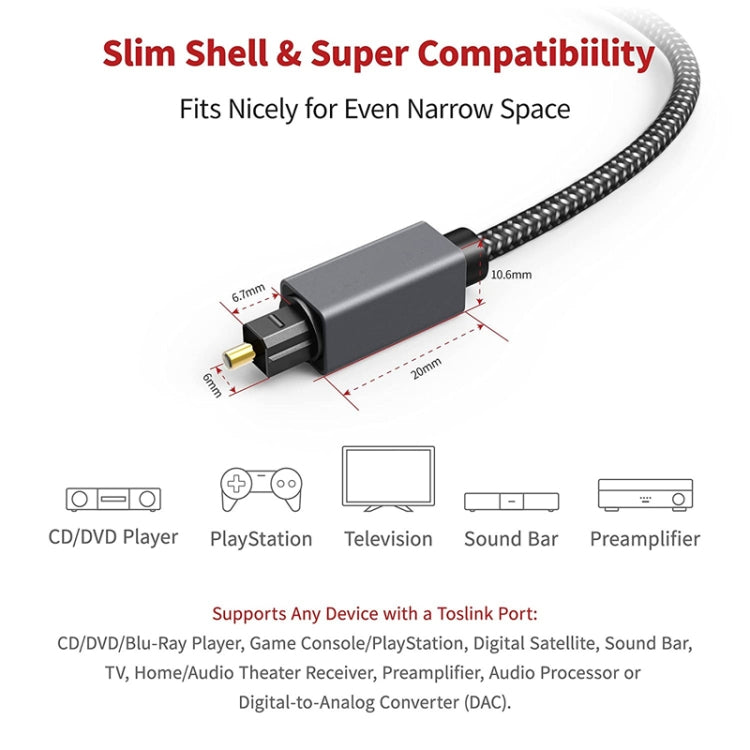 3m Digital Optical Audio Output/Input Cable Compatible With SPDIF5.1/7.1 OD5.0MM(Black) - Audio Optical Cables by buy2fix | Online Shopping UK | buy2fix