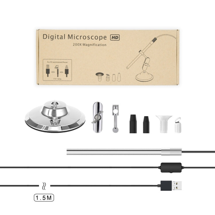 Teslong MS100 200X Magnification Adjustable Focus USB Microscope Phone And Computer HD Electronic Microscope - Digital Microscope by Teslong | Online Shopping UK | buy2fix