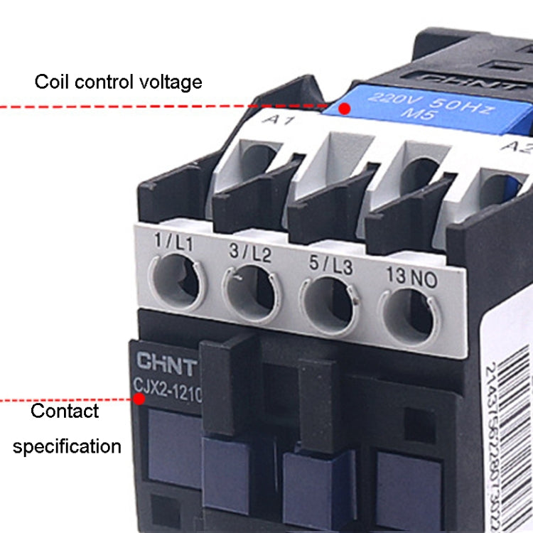 CHNT CJX2-3201 32A 220V Silver Alloy Contacts Multi-Purpose Single-Phase AC Contactor - Relays by CHNT | Online Shopping UK | buy2fix