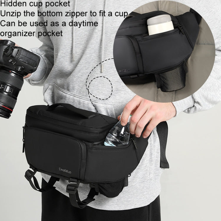 Cwatcun D105 Large Multi-functional Camera Waist Pack Simple and Lightweight Microslr Camera Bag Casual Waterproof Storage Bag - Strap Satchel by Cwatcun | Online Shopping UK | buy2fix