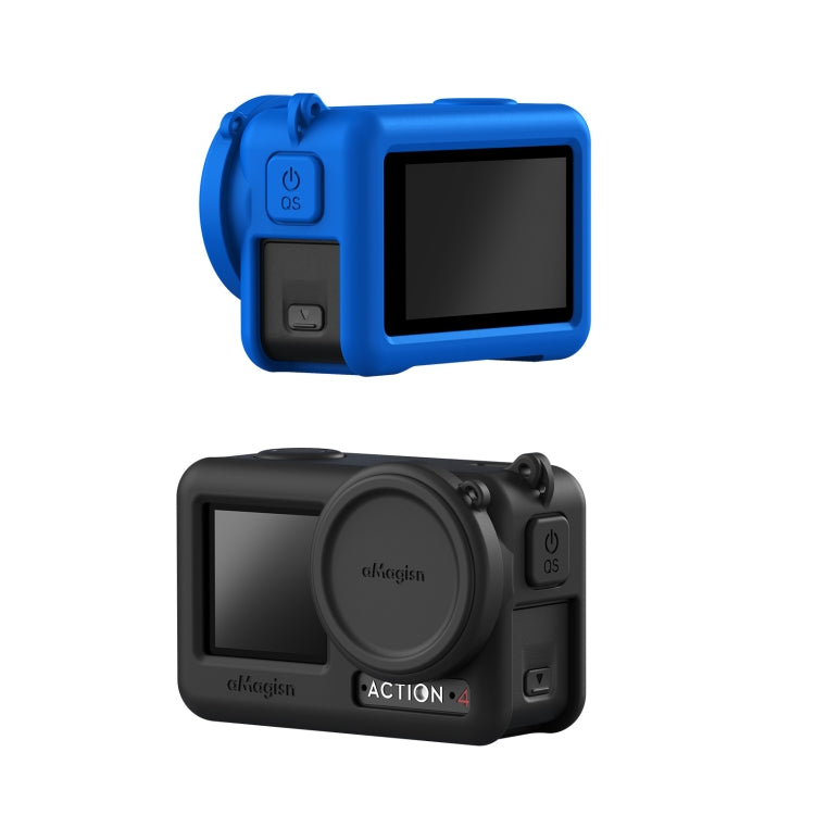 For DJI Osmo Action 4 / 3 aMagisn Silicone Protection Case Camera Protection Accessories(Black) - Case & Bags by aMagisn | Online Shopping UK | buy2fix