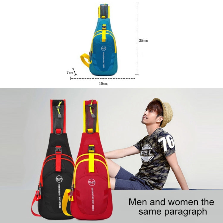 Motorcycle Waterproof Nylon Backpack Convenient Motorbike Chest Bag Backpack Camping Hiking Running Outdoor Sport Bag(Blue + Yellow) - Bags & Luggages by buy2fix | Online Shopping UK | buy2fix