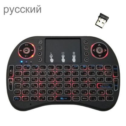 Support Language: Russian i8 Air Mouse Wireless Backlight Keyboard with Touchpad for Android TV Box & Smart TV & PC Tablet & Xbox360 & PS3 & HTPC/IPTV - MINI PC Accessories & Gadgets by buy2fix | Online Shopping UK | buy2fix