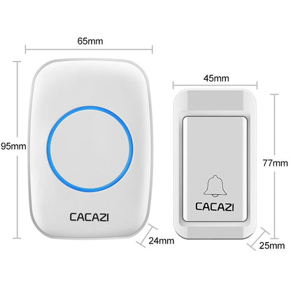 CACAZI A10G One Button Three Receivers Self-Powered Wireless Home Cordless Bell, US Plug(White) - Wireless Doorbell by CACAZI | Online Shopping UK | buy2fix