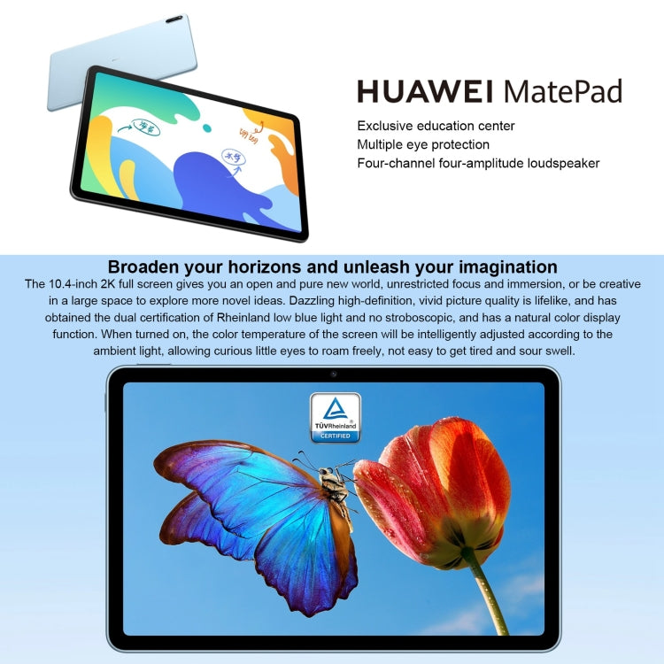 Huawei MatePad 10.4 BAH4-AL10 4G, 10.4 inch, 6GB+128GB, HarmonyOS 2 Qualcomm Snapdragon 778G 4G Octa Core up to 2.42GHz, Support Dual WiFi, OTG, Network: 4G, Not Support Google Play (Blue) - Huawei by Huawei | Online Shopping UK | buy2fix