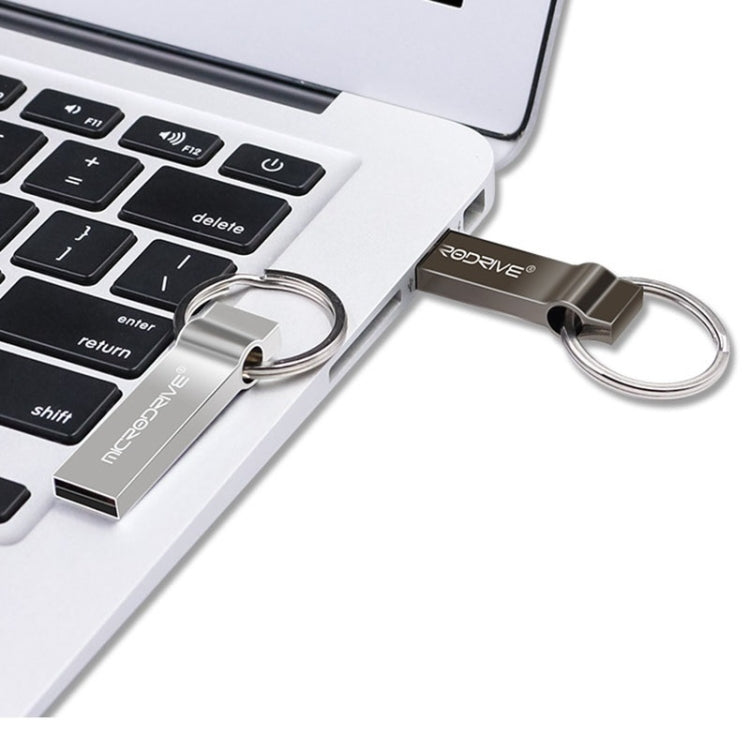 MicroDrive 64GB USB 2.0 Metal Keychain U Disk (Black) - USB Flash Drives by MicroDrive | Online Shopping UK | buy2fix