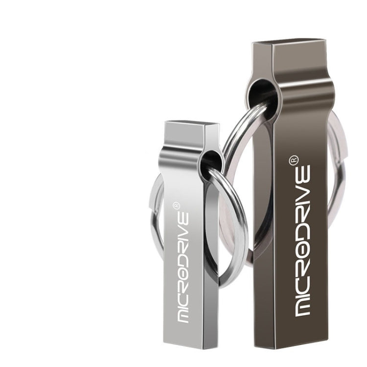 MicroDrive 128GB USB 2.0 Metal Keychain U Disk (Grey) - USB Flash Drives by MicroDrive | Online Shopping UK | buy2fix