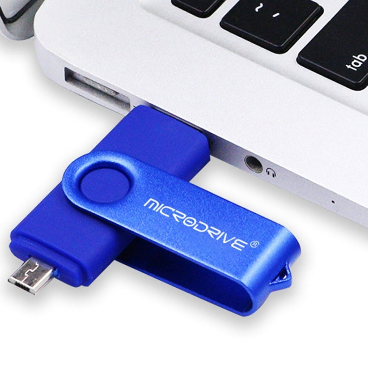 MicroDrive 32GB USB 2.0 Mobile Computer Dual-use Rotating OTG Metal U Disk (White) - USB Flash Drives by MicroDrive | Online Shopping UK | buy2fix